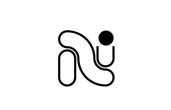 Litera alfabetu n logo ikona projekt szablon linii elementów w bla — Wektor stockowy