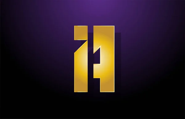 Gold golden yellow letter Um design de ícone de logotipo alfabeto para compan —  Vetores de Stock