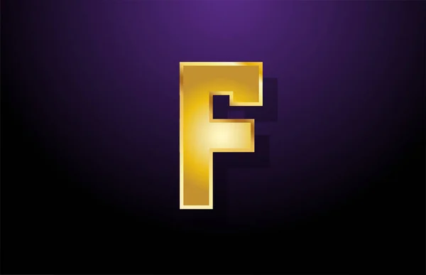 Gold golden yellow letter F alphabet logo icon design for compan — 스톡 벡터