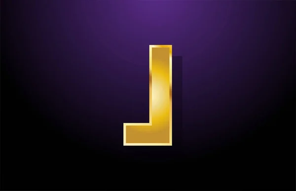 Or jaune doré lettre J alphabet logo icône design pour compan — Image vectorielle