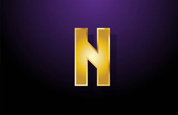 Or jaune doré lettre N alphabet logo icône design pour compan — Image vectorielle