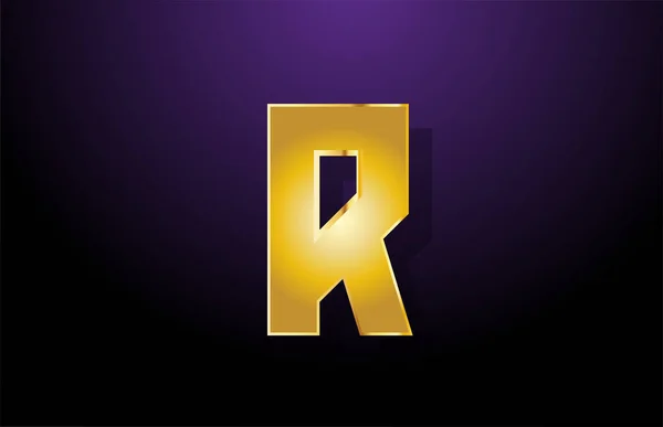 Oro amarillo dorado letra R alfabeto logotipo icono de diseño para compan — Vector de stock