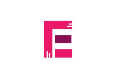 Pembe beyaz alfabe harfi E logo tasarım simgesi iş şirketi için