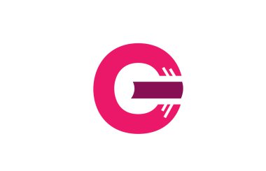 Pembe beyaz alfabe harfi. O logo tasarım simgesi.
