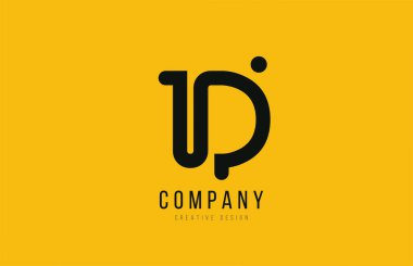 D yellow black alphabet letter for company logo icon design