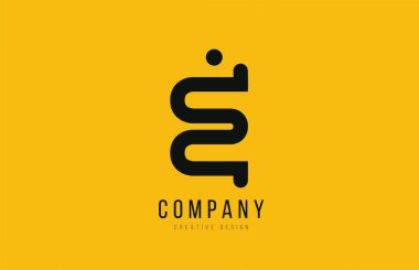 E yellow black alphabet letter for company logo icon design