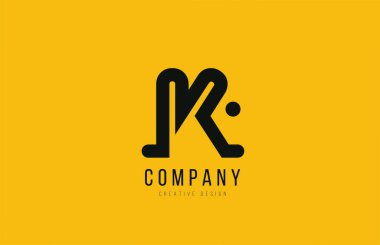 K yellow black alphabet letter for company logo icon design