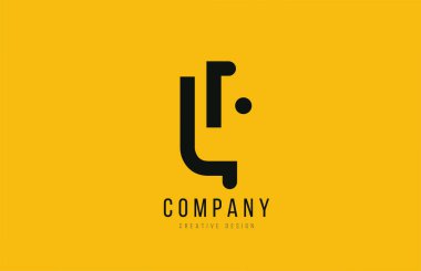 L yellow black alphabet letter for company logo icon design