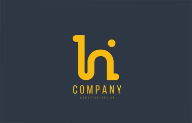 yellow H alphabet letter for company logo or logotype icon desig