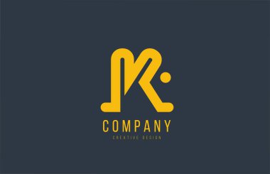 yellow K alphabet letter for company logo or logotype icon desig