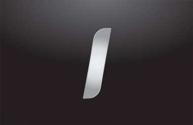 metal alphabet letter silver I grey logo business company design