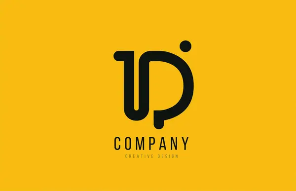 D yellow black alphabet letter for company logo icon design — Stok Vektör