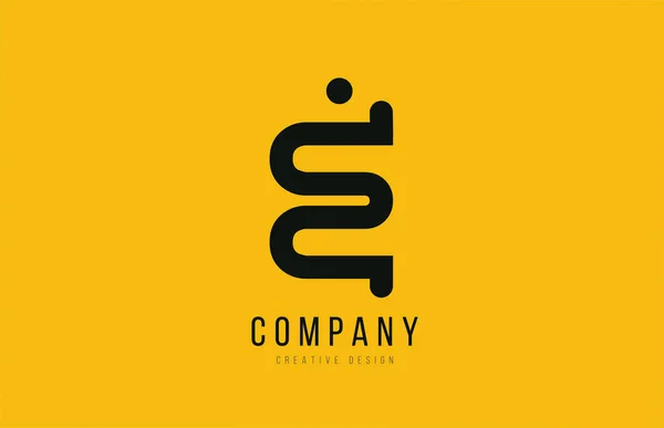 E giallo nero alfabeto lettera per la società logo icona design — Vettoriale Stock