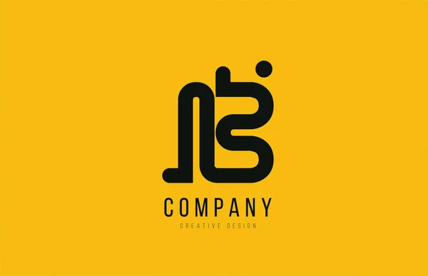 B giallo nero alfabeto lettera per la società logo icona design — Vettoriale Stock
