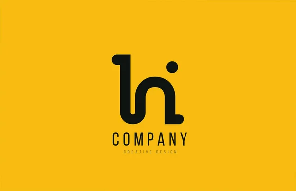 H yellow black alphabet letter for company logo icon design — Stok Vektör