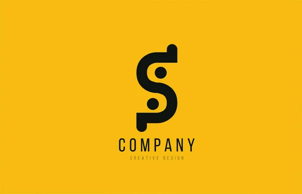 S gelb schwarzer Buchstabe für Firmenlogo-Icon-Design — Stockvektor