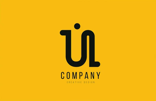U yellow black alphabet letter for company logo icon design — Stok Vektör