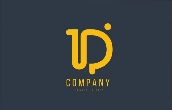 Lettre jaune D alphabet pour logo de l'entreprise ou icône de logotype desig — Image vectorielle