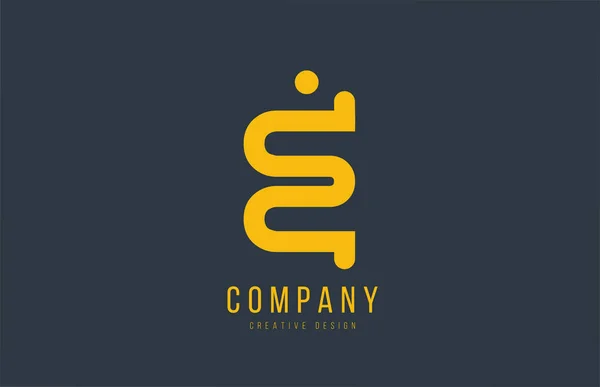 Lettera gialla dell'alfabeto E per il logo dell'azienda o l'icona del logotipo desig — Vettoriale Stock
