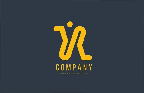 Yellow X alphabet letter for company logo or logotype icon desig — Stok Vektör