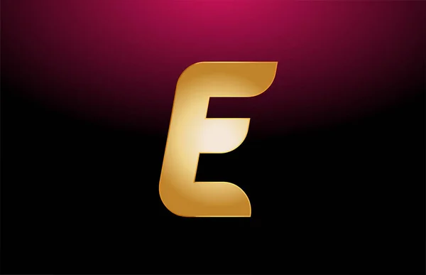 Gold golden metal alphabet letter E logo company icon design — Stok Vektör