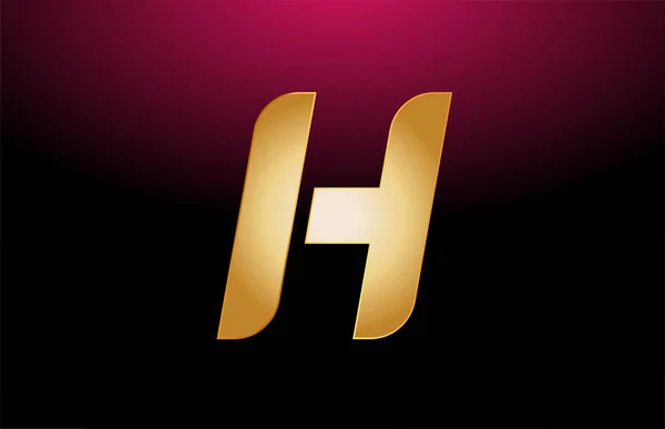 Zlatá kovová abeceda písmeno H logo firemní ikona design — Stockový vektor