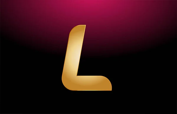 Oro oro metal alfabeto letra L logo empresa icono diseño — Archivo Imágenes Vectoriales