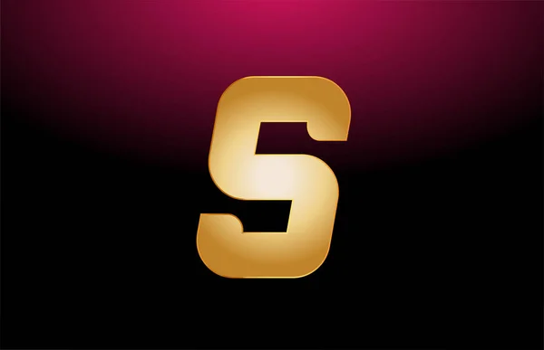 Gold golden metal alphabet letter S logo company icon design — 스톡 벡터