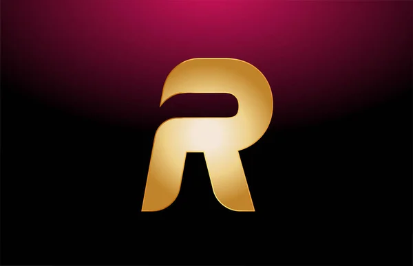 Gold gold metall alphabet buchstabe r logo firma icon design — Stockvektor