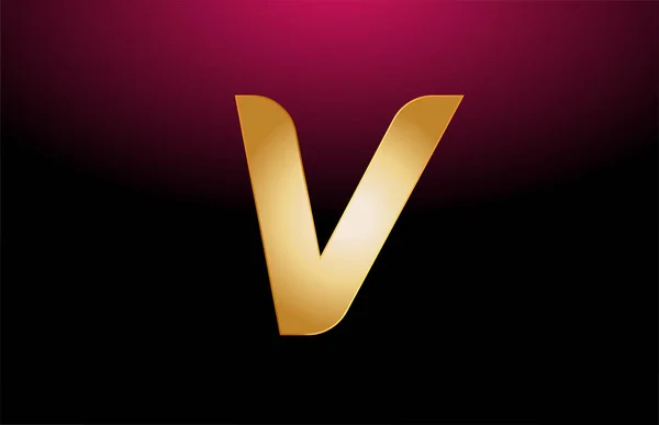 Χρυσό χρυσό μεταλλικό αλφάβητο γράμμα V λογότυπο εταιρεία εικονίδιο σχεδιασμό — Διανυσματικό Αρχείο