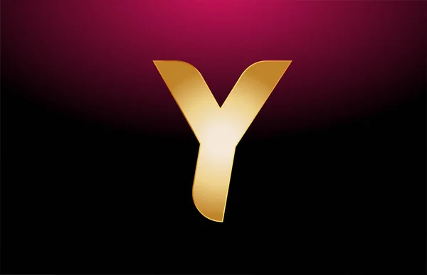 Gold golden metal alphabet letter Y logo company icon design — Stock vektor