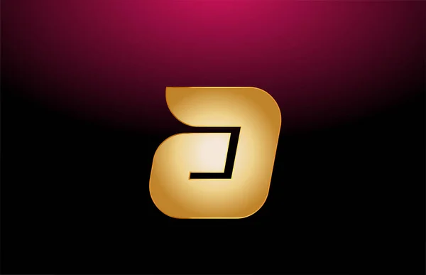 Oro metallo dorato alfabeto lettera A logo azienda icona design — Vettoriale Stock