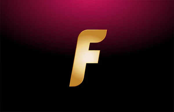 Gold golden metal alphabet letter F logo company icon design — Stock vektor