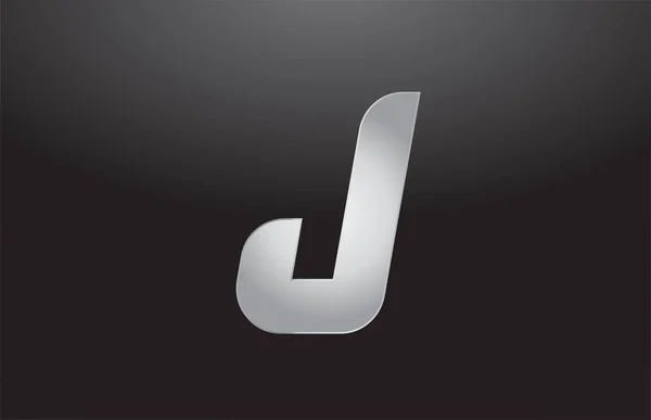 Litera alfabetu srebrny J szary logo biznes projekt firmy — Wektor stockowy