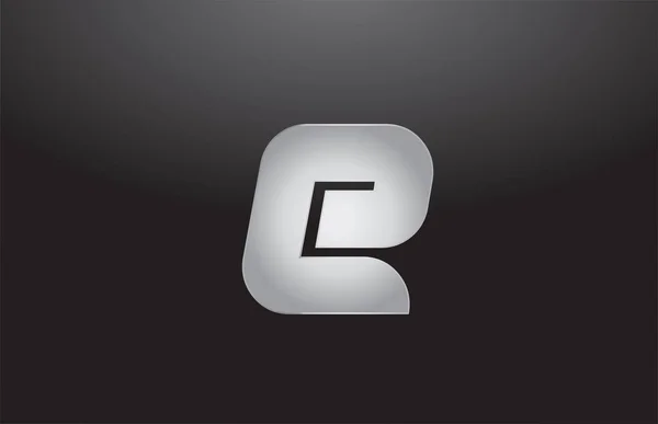Metal alphabet letter silver E grey logo business company design — Stock vektor