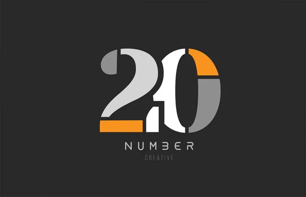 グレーオレンジの会社のロゴアイコンデザイン20番 — ストックベクタ