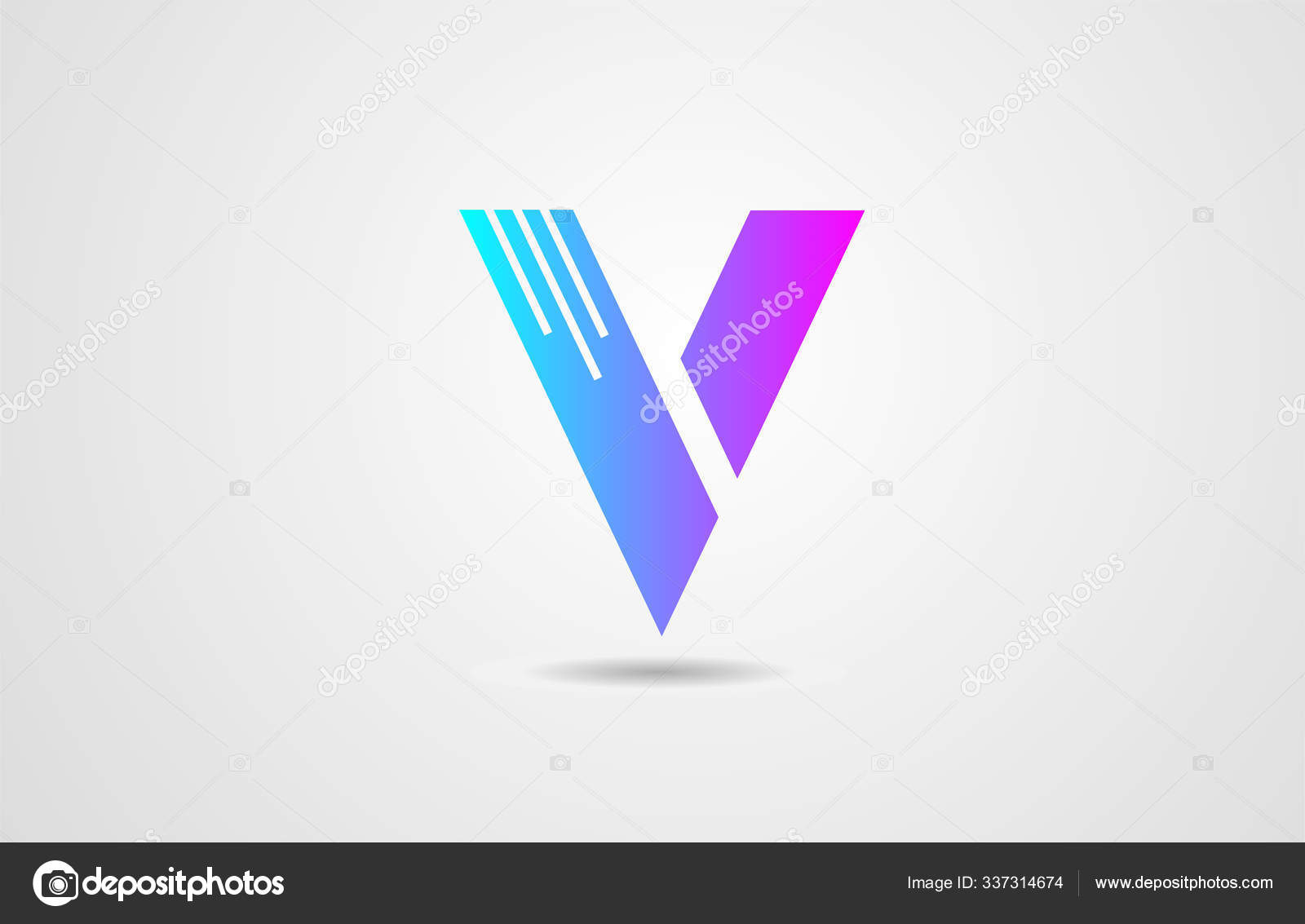 Pink Blue Alphabet Letter V Logo Icon Design Template For Corpor Stock Vector C Dragomirescu