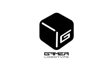 beyaz siyah oyun 3d oyun küp iş logosu simgesi tasarımı