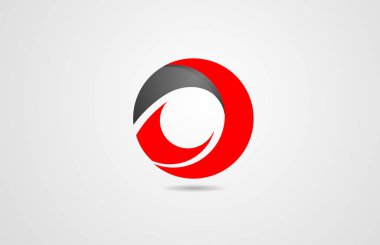 soyut siyah kırmızı daire şirket logosu tasarımı için
