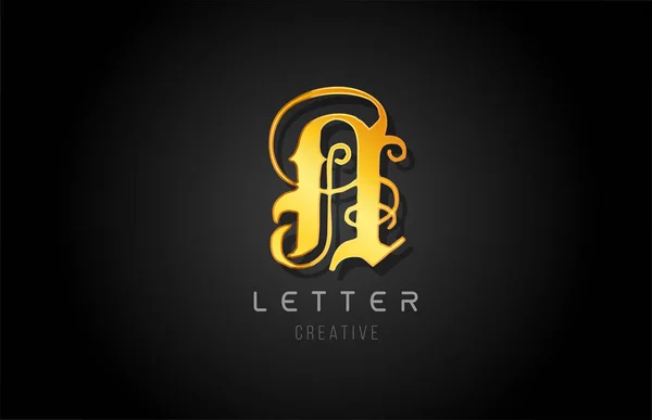 N or lettre d'or conception de l'alphabet pour logo icône de l'entreprise — Image vectorielle