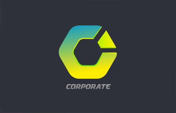 Синий желтый зеленый корпоративный полигон логотип логотипа компании иконка fo — стоковый вектор