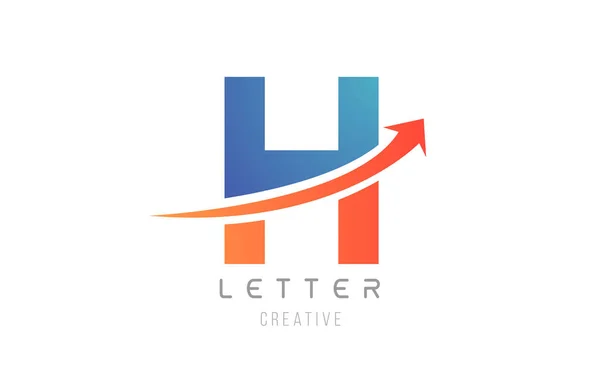 Şirket şablonu için mavi turuncu H harfi alfabe simgesi tasarımı — Stok Vektör