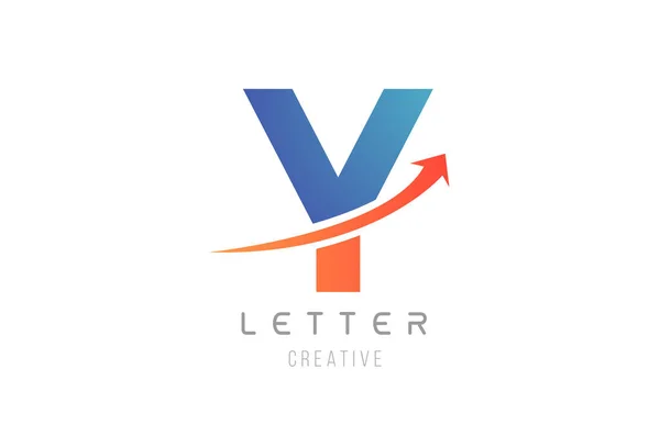 Şirket şablonu için mavi turuncu Y harfi alfabe simgesi tasarımı — Stok Vektör