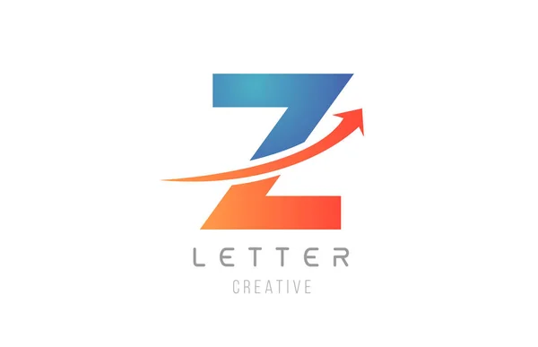 Şirket şablonu için mavi turuncu Z harfi alfabe simgesi tasarımı — Stok Vektör