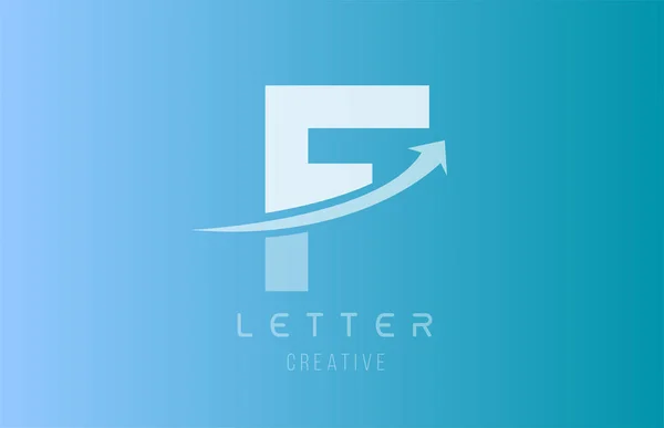 Simge tasarımı temposu için mavi beyaz renkli F alfabesi harfi logosu — Stok Vektör