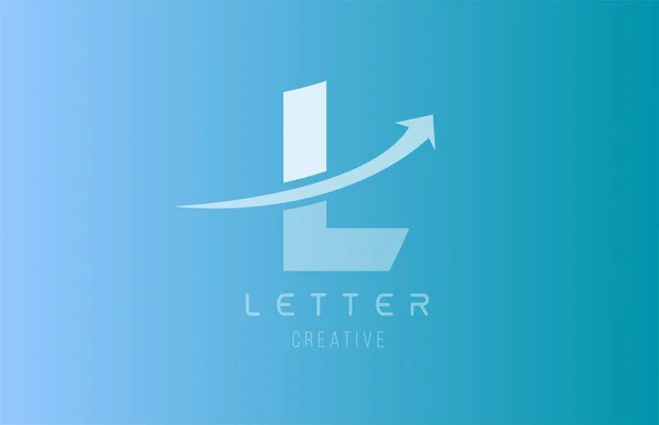 Simge tasarımı temposu için mavi beyaz renkli L alfabesi harfi logosu — Stok Vektör