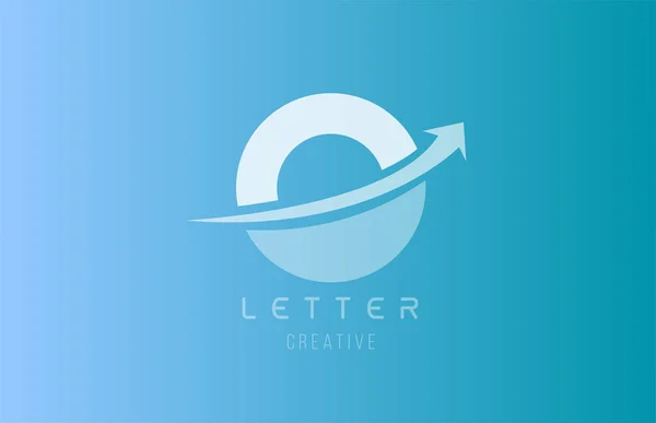 Simge tasarımı temposu için mavi beyaz renkli O alfabe harfi logosu — Stok Vektör