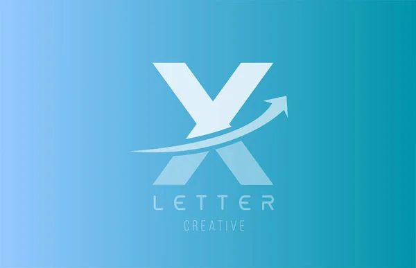 X alfabeto lettera logo in blu colore bianco per templ icona design — Vettoriale Stock