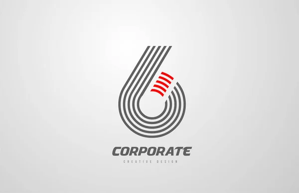 Number 6 six logo icon design for company template or business — 스톡 벡터