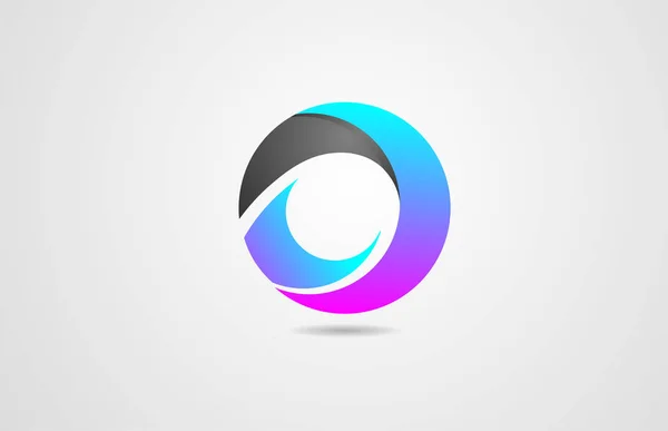 Abstrait noir rose bleu cercle entreprise logo icône des — Image vectorielle